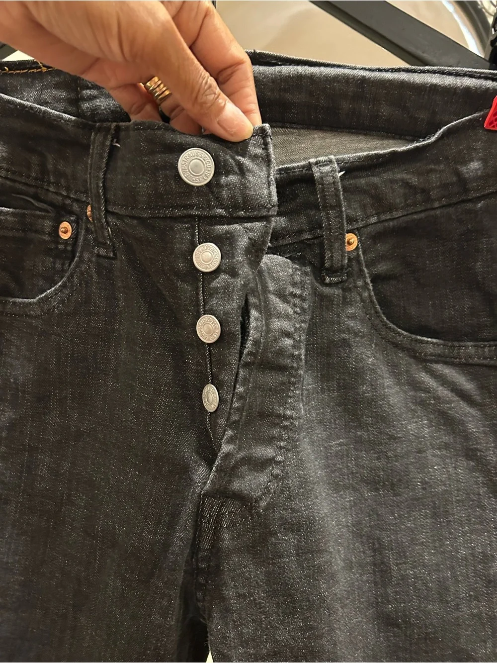 Levi's Black Straight Button-Fly Jeans